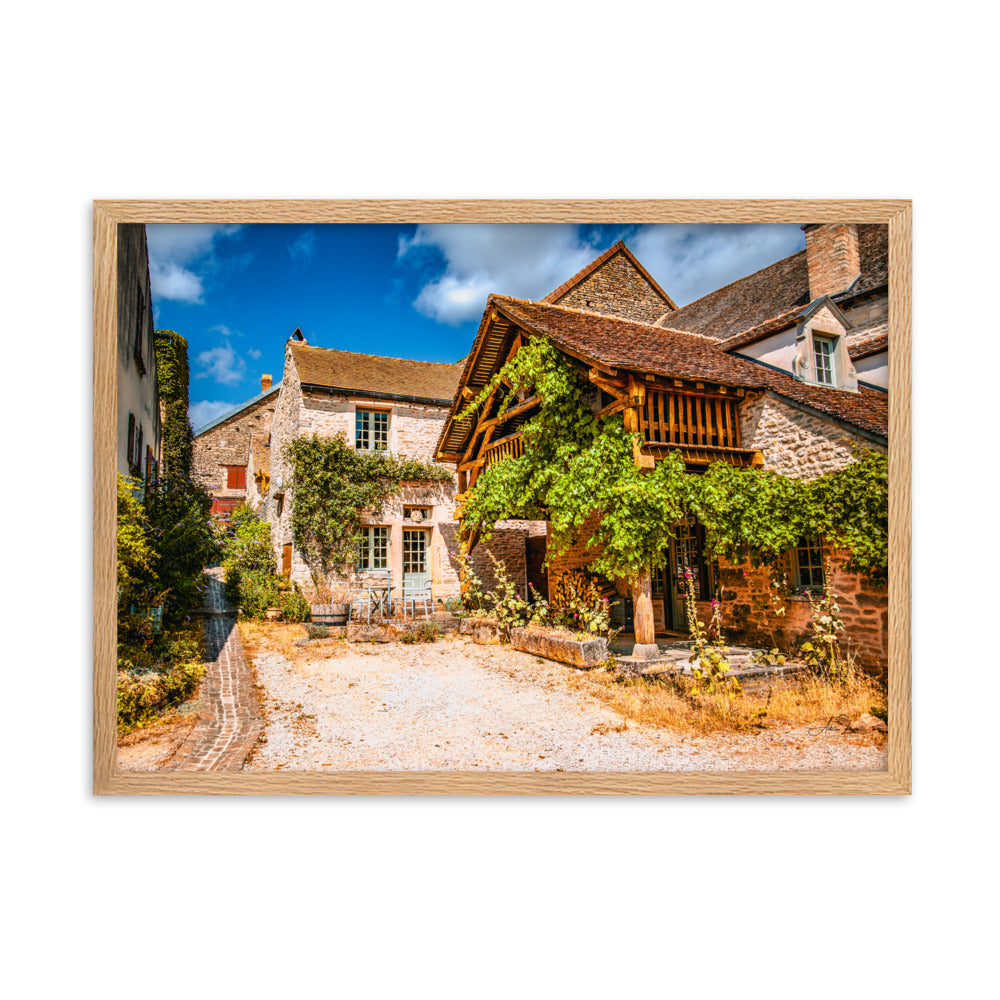 Poster "La petite maison de Chateauneuf" dépeignant une maison de campagne pittoresque, par Adrien Louraco.