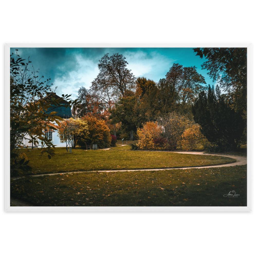 Image du poster "Jardin des Italiens" d'Adrien Louraco, illustrant la beauté tranquille d'un jardin en automne.