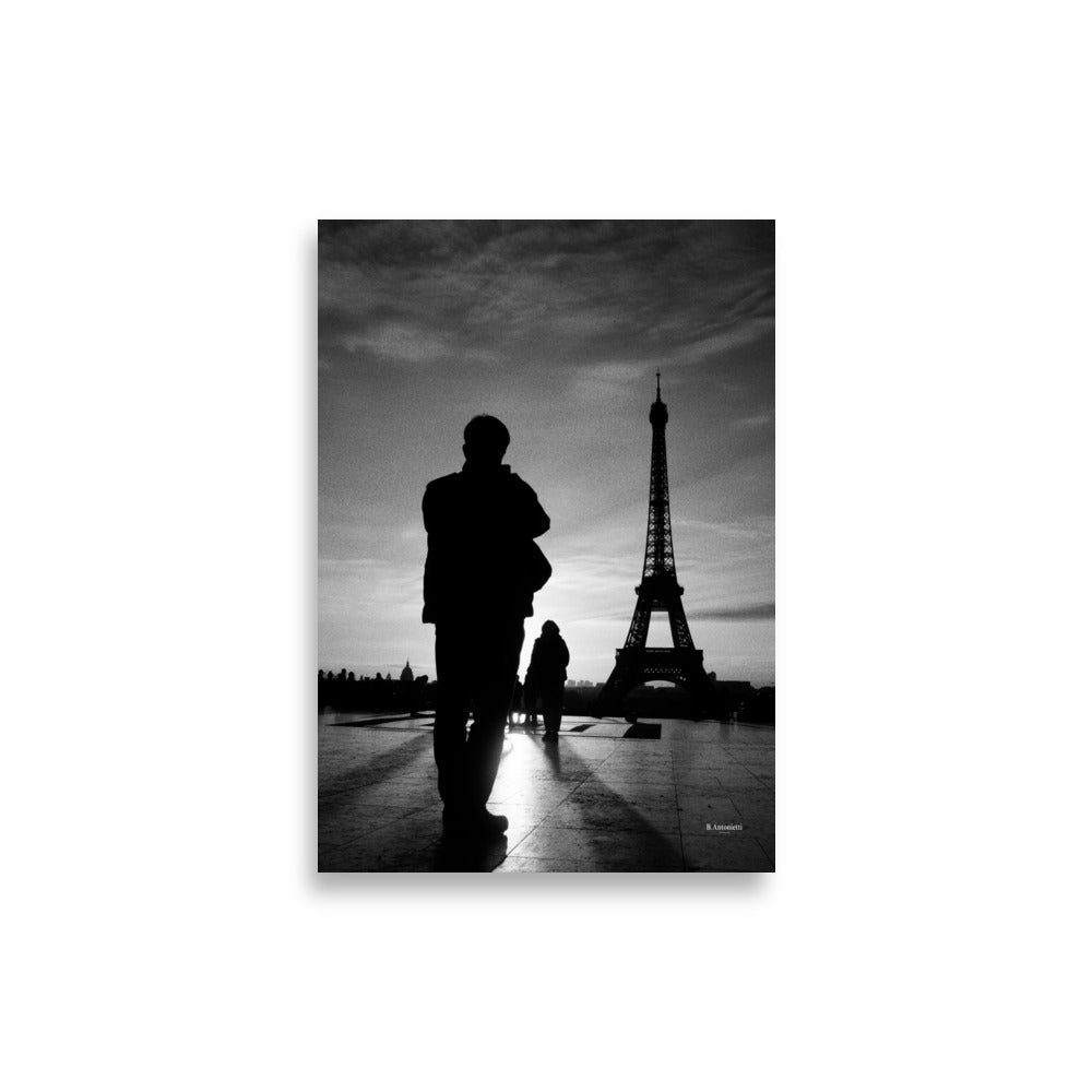 Affiche Tour Eiffel Paris en noir et blanc vintage