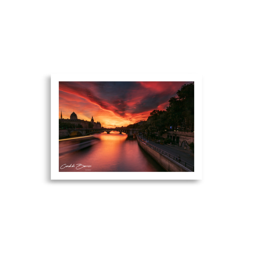 poster photo - coucher de soleil a Paris pendant la Golden Hour - Candido Barroso - Affiche 21x30