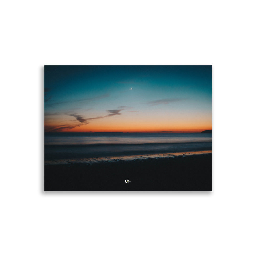 Poster plage et coucher de soleil