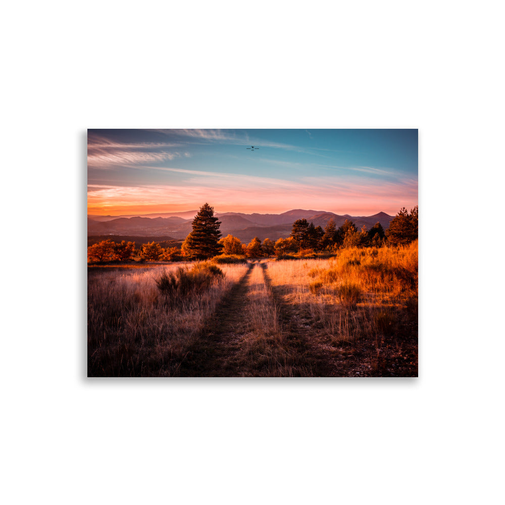 Poster coucher de soleil en haute provence