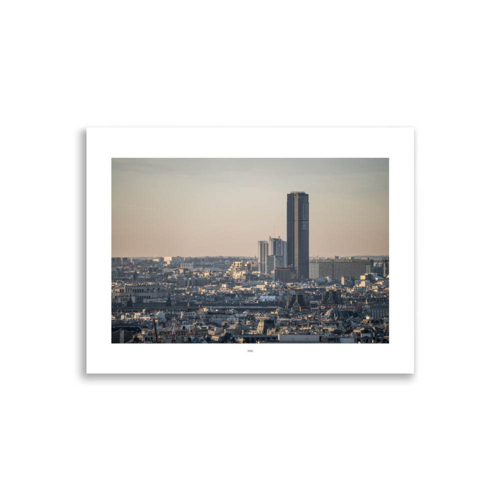 Poster photo - Paris à l'Aube - La Tour Montparnasse dans un lever de soleil doux - Henock Lawson - affiche 30x40