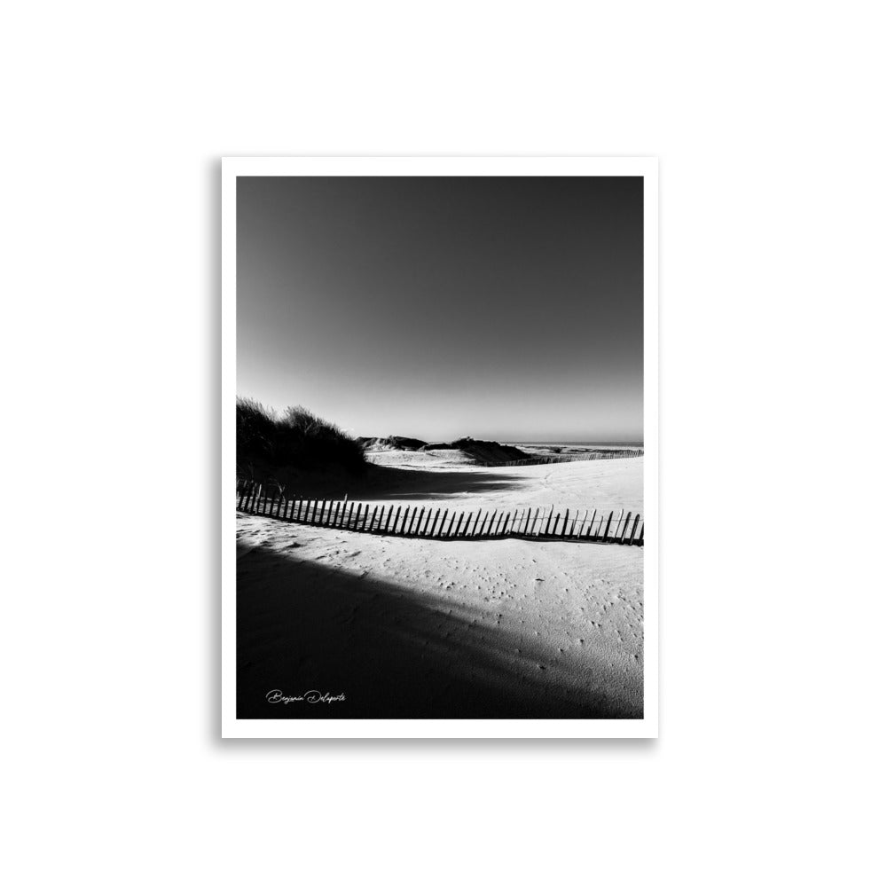 Poster photo - L'ombre des dunes - Benjamin Delaporte - Photographie murale Monochrome - Affiche 30x40