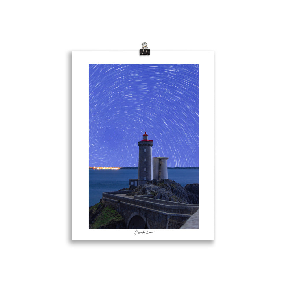 Poster photo - Phare de Bretagne avec des étoiles - Alexandre Loaec - Affiche 30x40