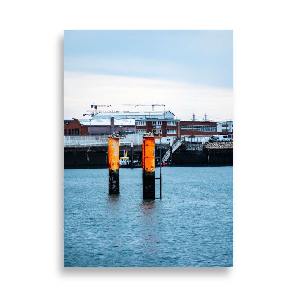 Indicateurs de niveaux de la mer orange au niveau du bassin de la Manche au Havre.