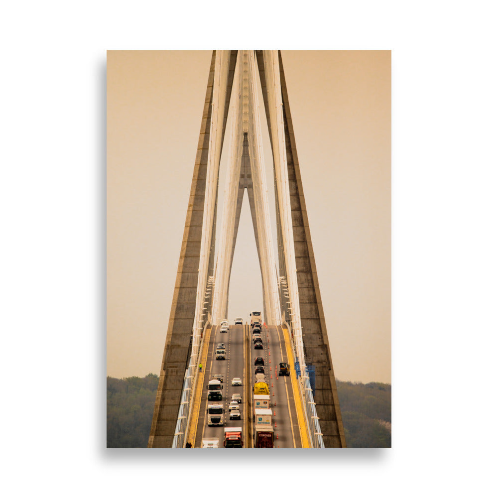 Poster Pont de Normandie - Une représentation artistique de ce chef-d'œuvre architectural, symbole de l'élégance normande.