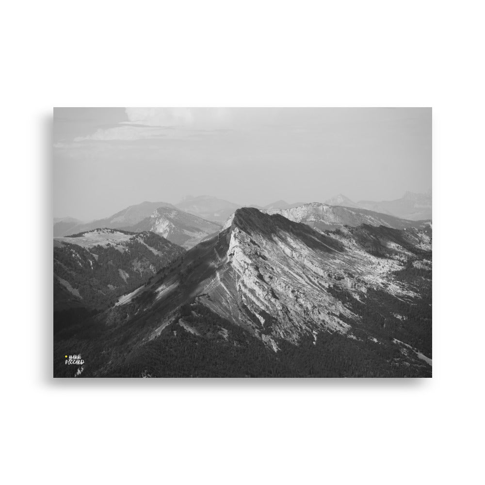 Photographie de montagnes en noir et blanc pour votre décoration murale