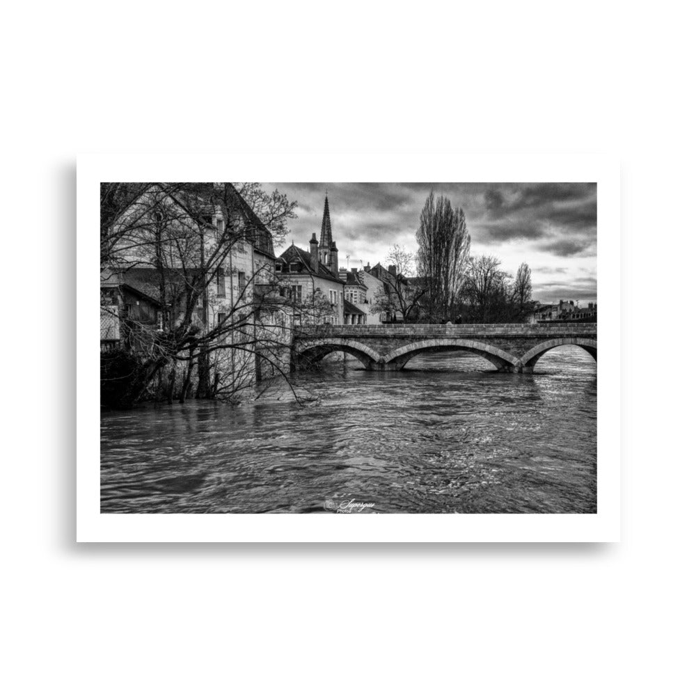 Poster photo - Photographie en noir et blanc de la ville de Vendome en France - Armel super gus photos - Affiche 50x70