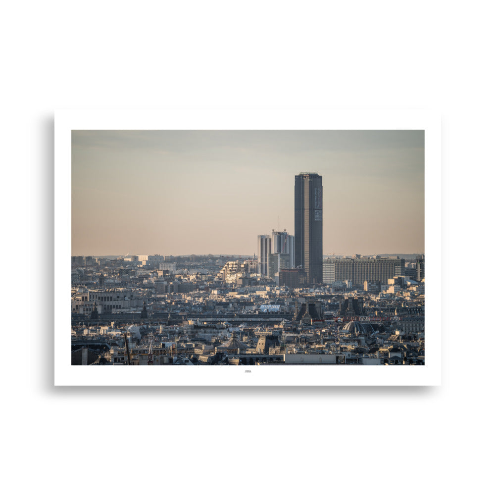 Poster photo - Paris à l'Aube - La Tour Montparnasse dans un lever de soleil doux - Henock Lawson - affiche 50x70