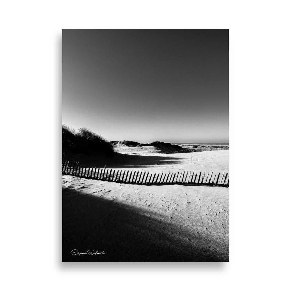 Poster photo - L'ombre des dunes - Benjamin Delaporte - Photographie murale Monochrome - Affiche 50x70