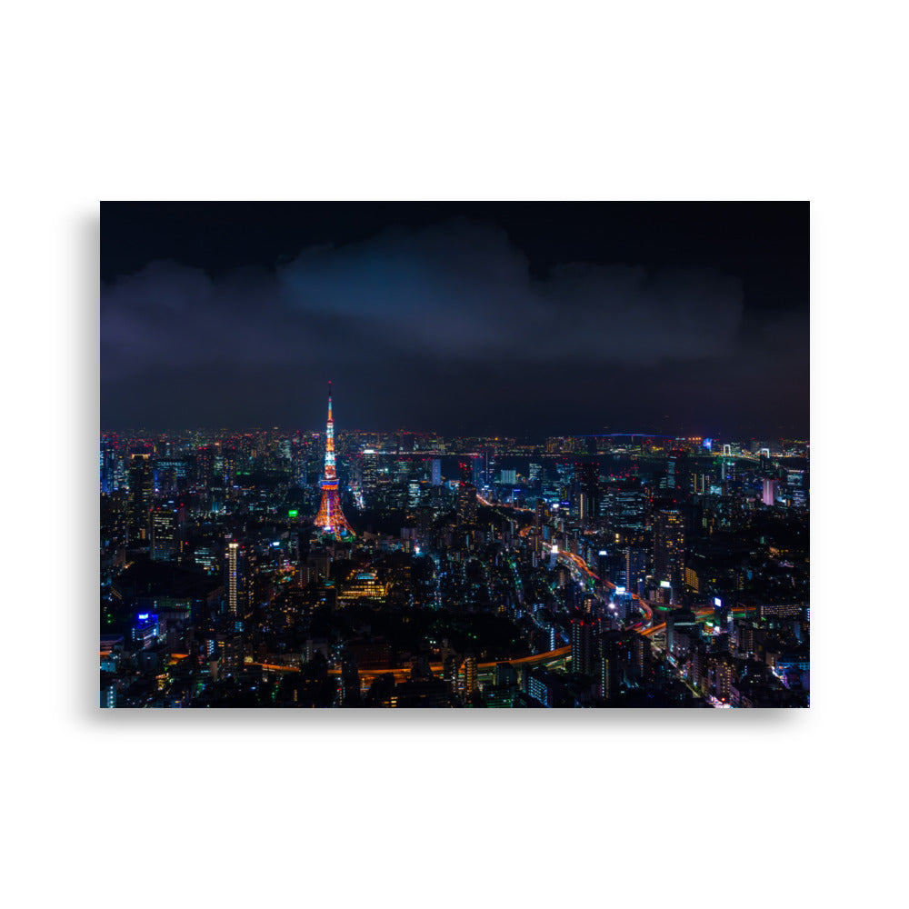 Poster - Tokyo de nuit - Emmanuel Alpe - Affiche murale 50x70