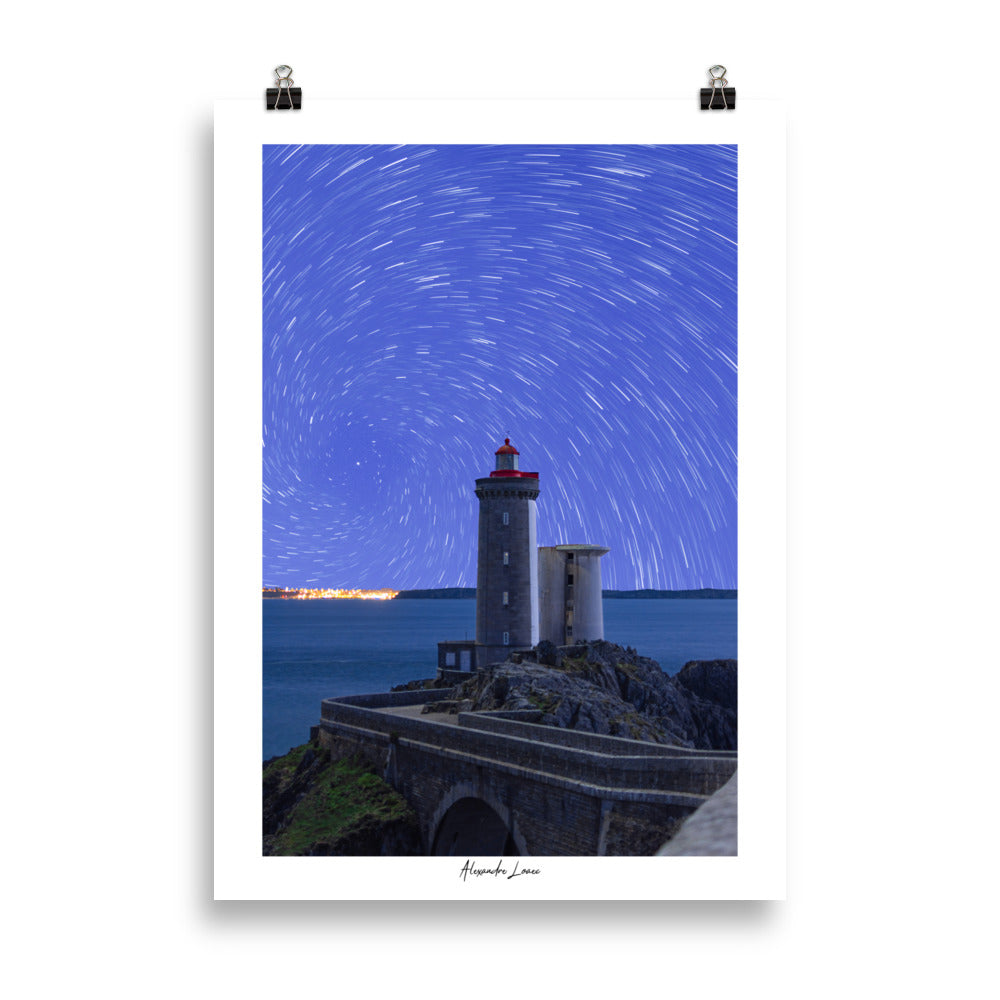 Poster photo - Phare de Bretagne avec des étoiles - Alexandre Loaec - Affiche 50x70