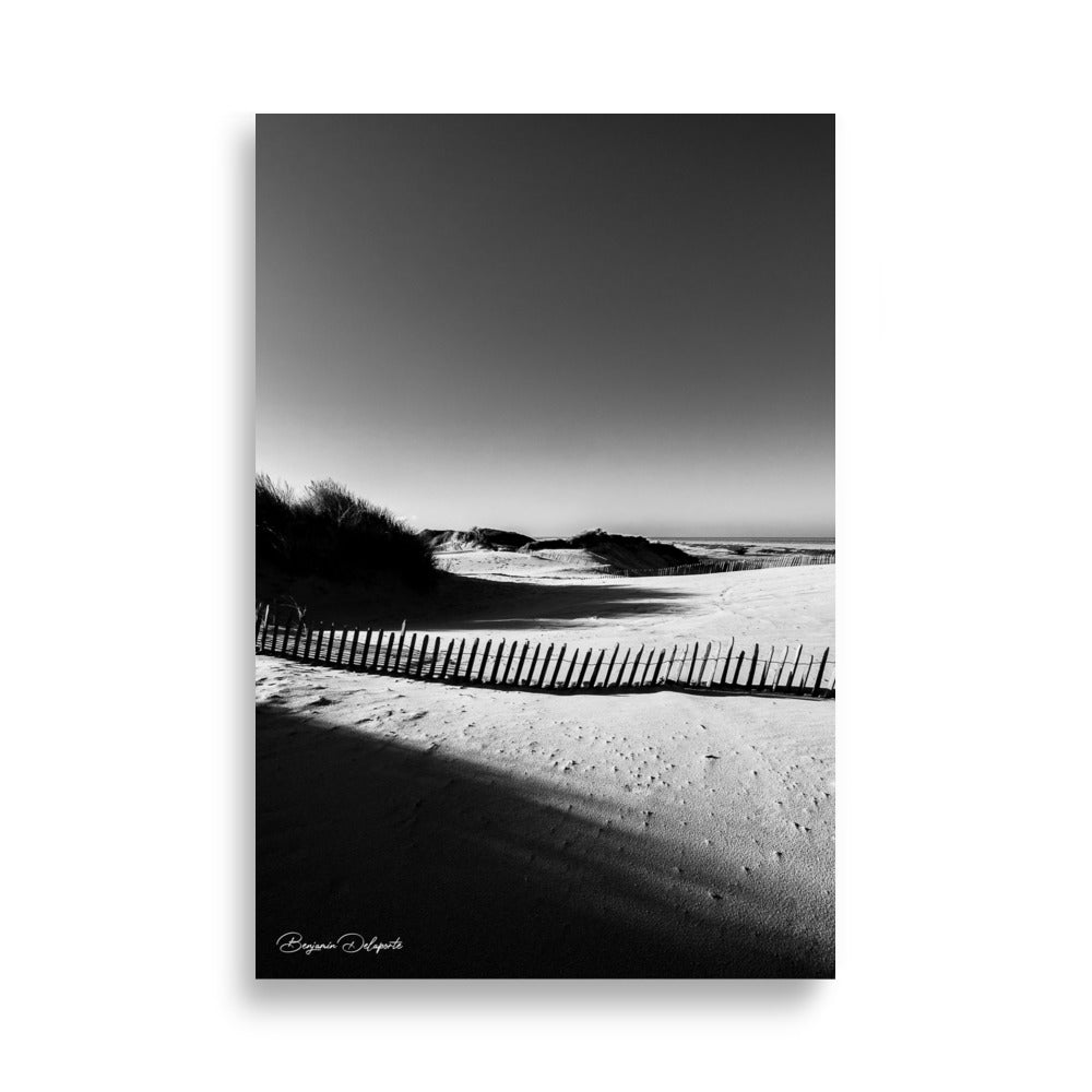 Poster photo - L'ombre des dunes - Benjamin Delaporte - Photographie murale Monochrome - Affiche 61x91