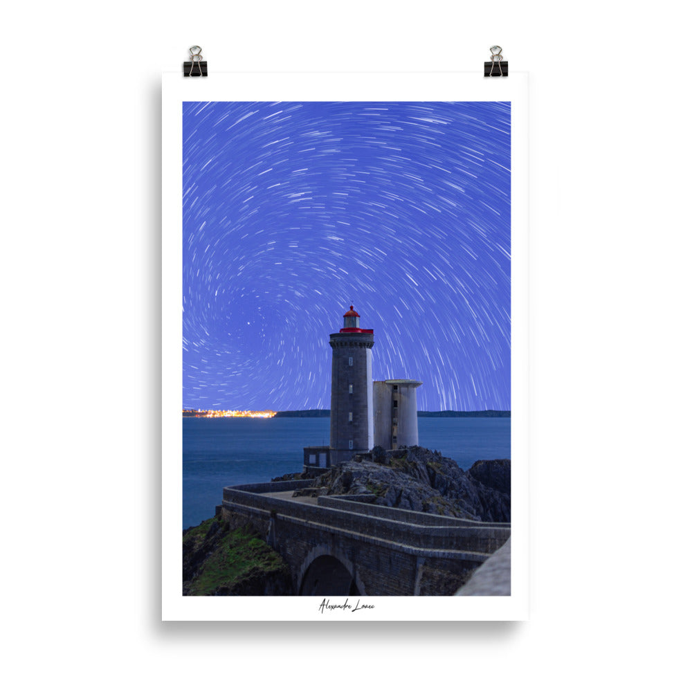 Poster photo - Phare de Bretagne avec des étoiles - Alexandre Loaec - Affiche 61x91