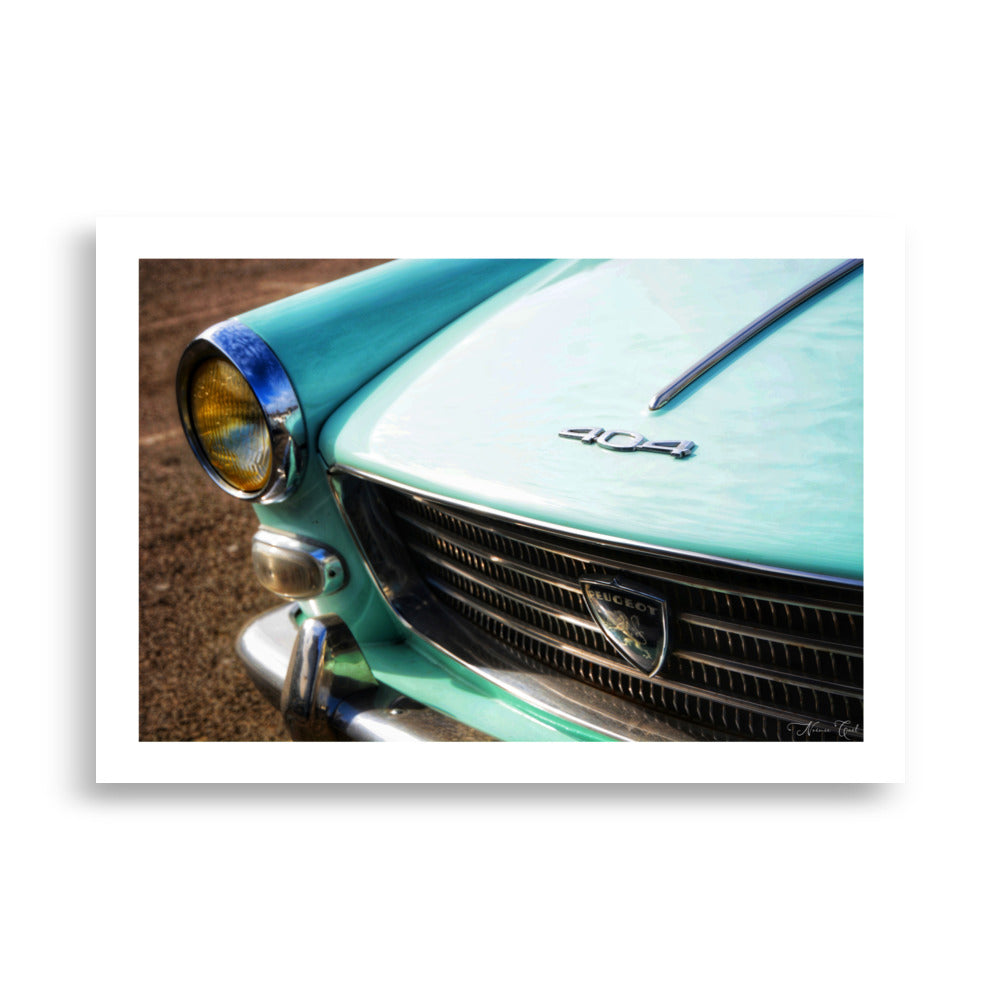 Poster d'une peugeot 404 vintage