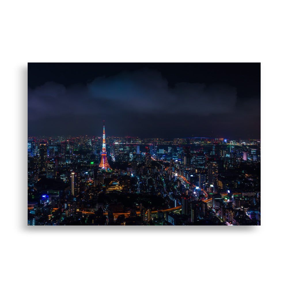 Poster - Tokyo de nuit - Emmanuel Alpe - Affiche murale 70x100