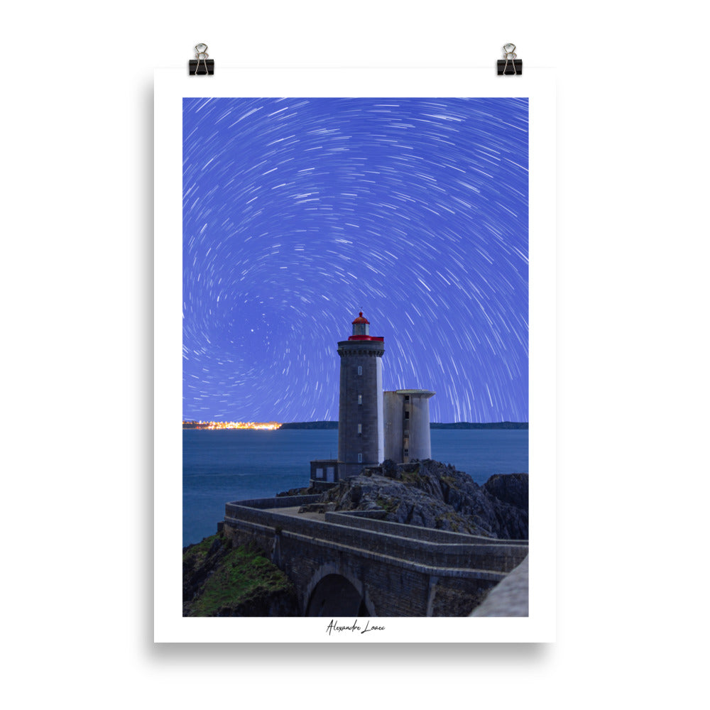 Poster photo - Phare de Bretagne avec des étoiles - Alexandre Loaec - Affiche 70x100