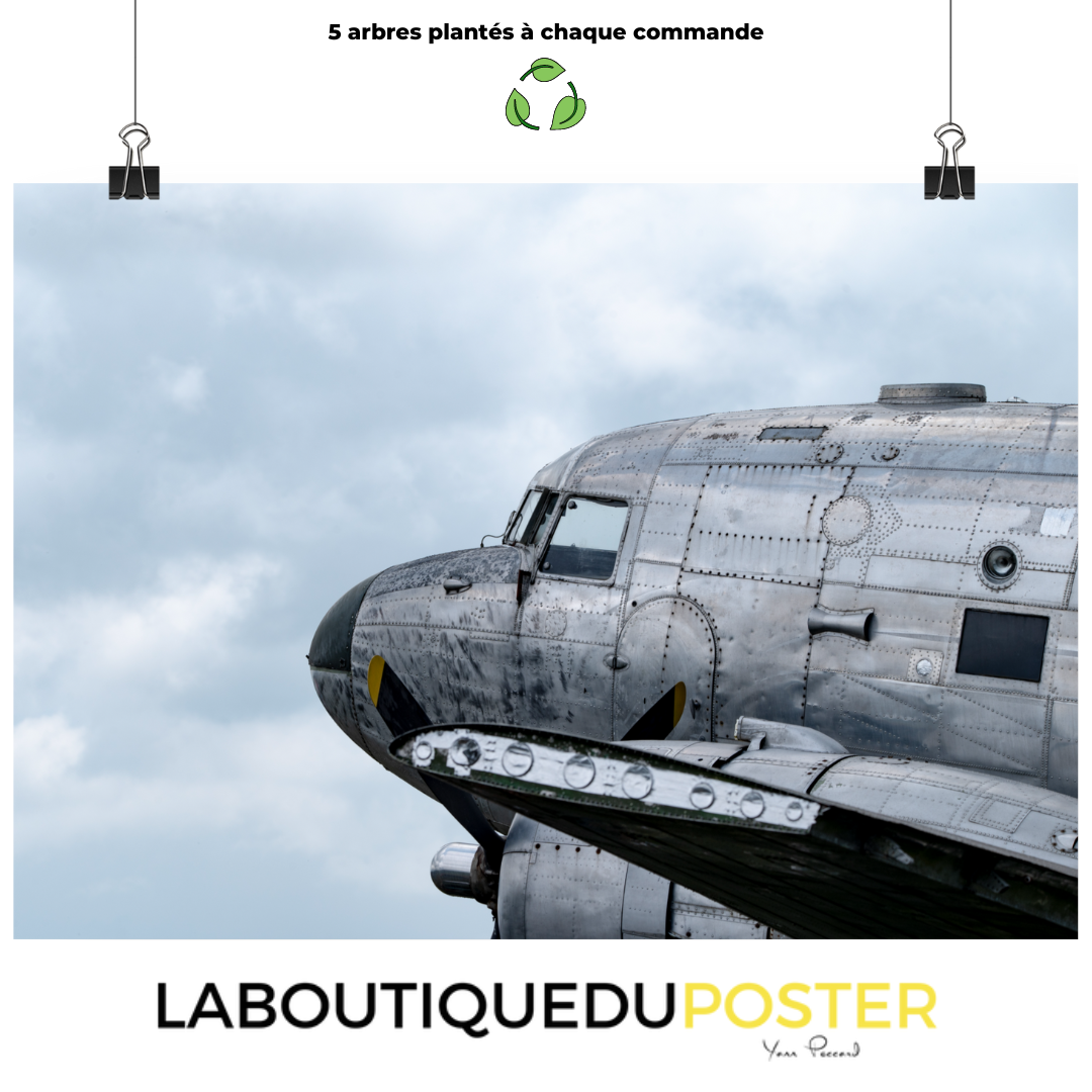 Poster mural - Avion douglas dc3 N01 – Photographie d'avion – Poster photo, poster XXL, Photo d’art, photographie murale et des posters muraux des photographies de rue unique au monde. La boutique de posters créée par un Photographe français.