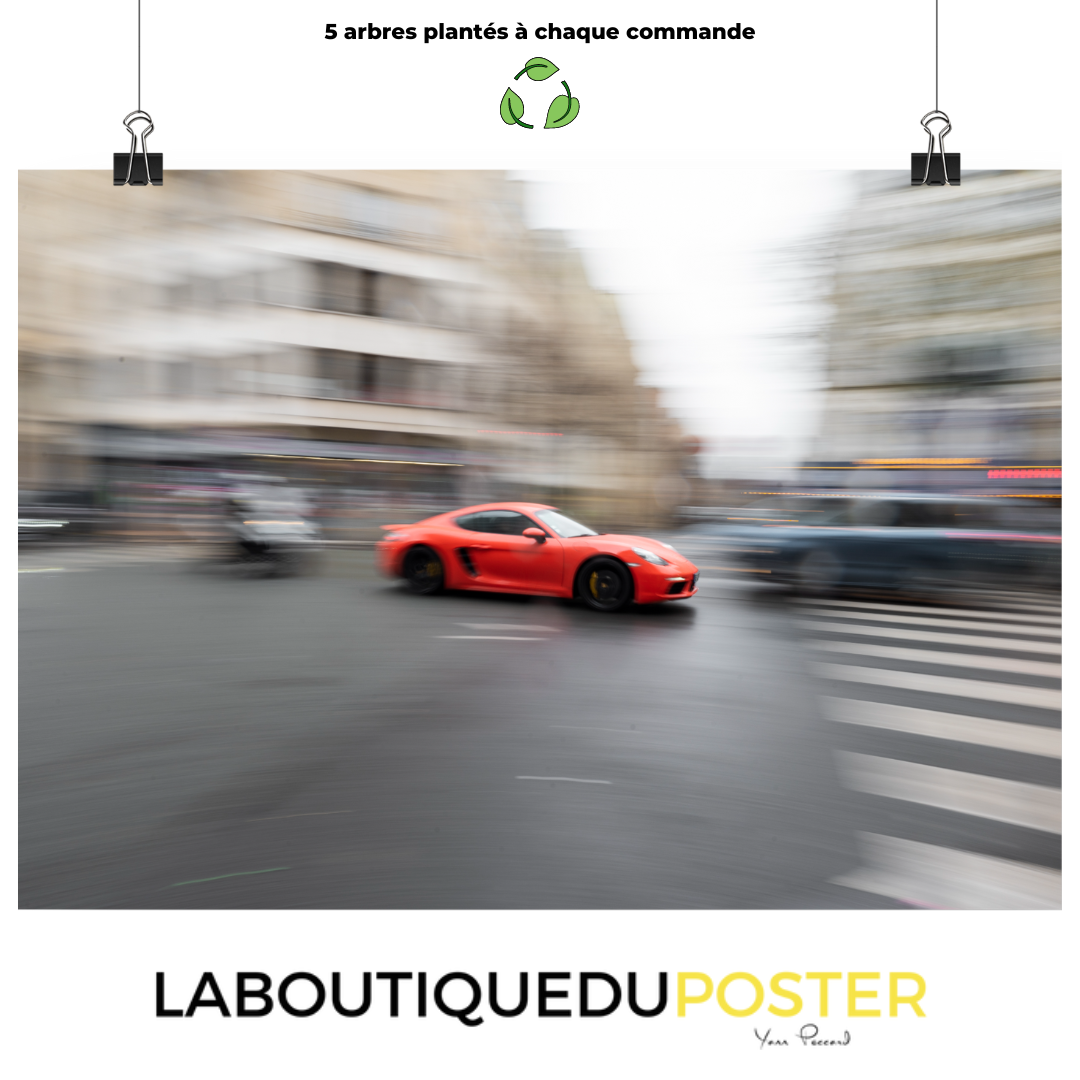 Poster mural - Porsche 718 Cayman S – Photographie de voiture de sport – Poster photo, poster XXL, photographie murale et des posters muraux unique au monde. La boutique de posters créée par Yann Peccard un Photographe français.