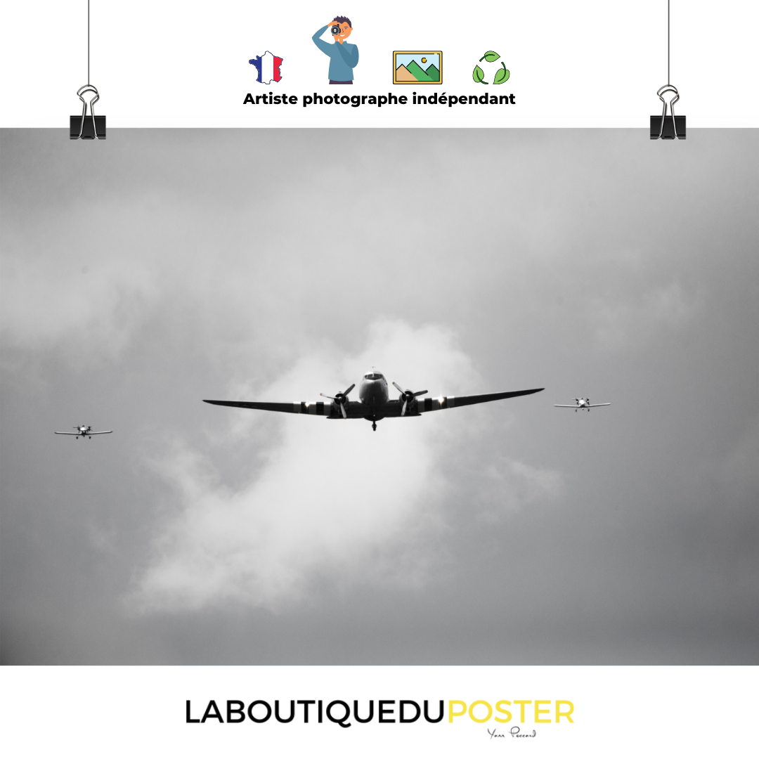 Poster mural - Avion douglas dc3 N05 – Photographie d'avion – Poster photo, poster XXL, Photo d’art, photographie murale et des posters muraux des photographies de rue unique au monde. La boutique de posters créée par un Photographe français.