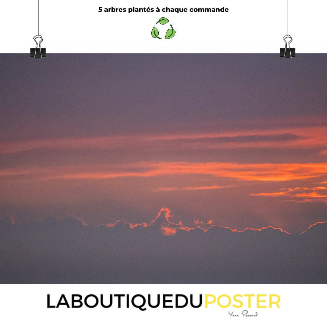 Poster mural - Coucher de soleil N01 – Photographie coucher de soleil – Poster photo, poster XXL, Photo d’art, photographie murale et des posters muraux des photographies de rue unique au monde. La boutique de posters créée par un Photographe français.