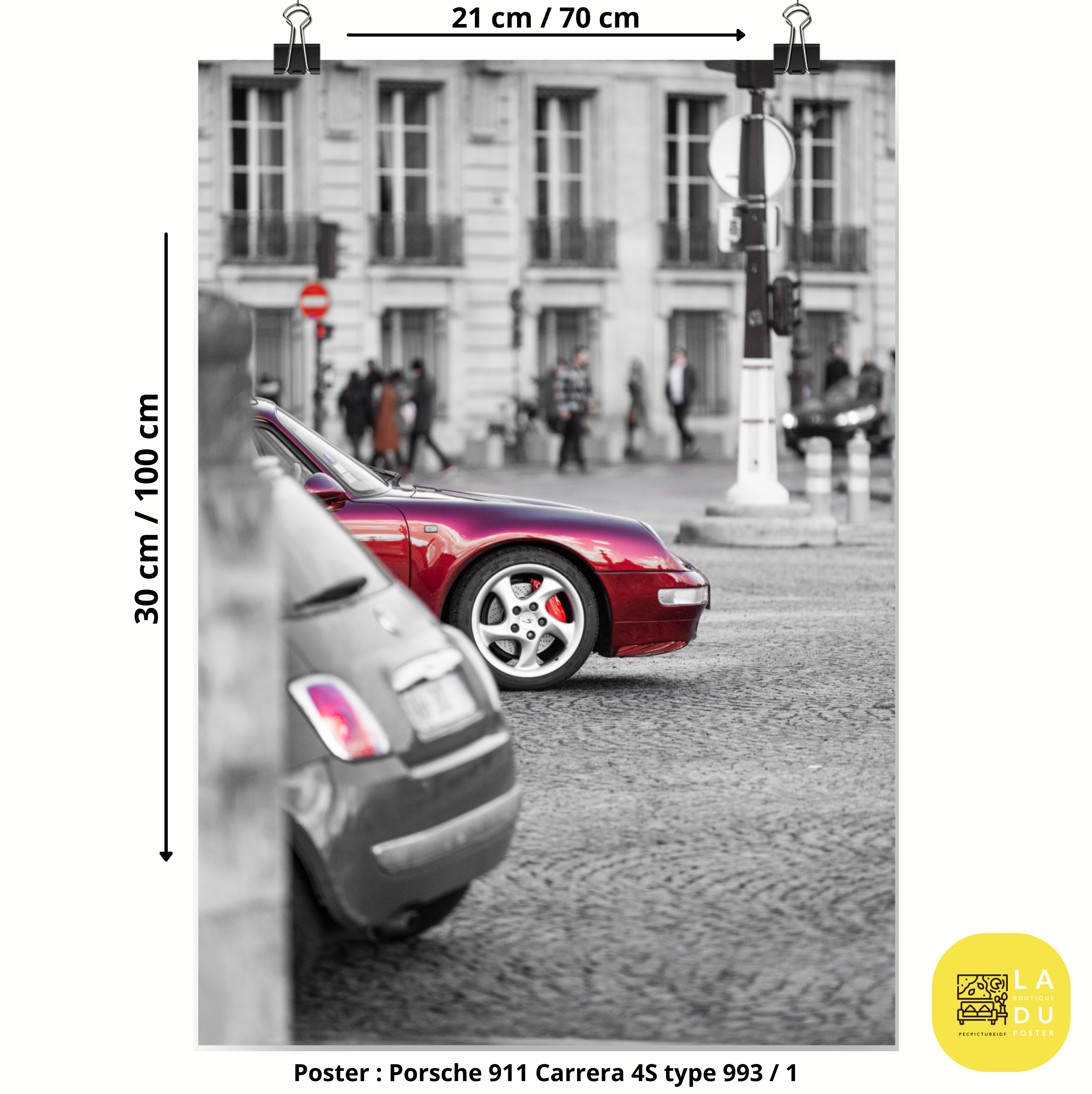 Poster mural - Porsche 911 Carrera 4S type 993 N01 – Photographie de voiture de sport – Poster photo, poster XXL, photographie murale et des posters muraux unique au monde. La boutique de posters créée par Yann Peccard un Photographe français.