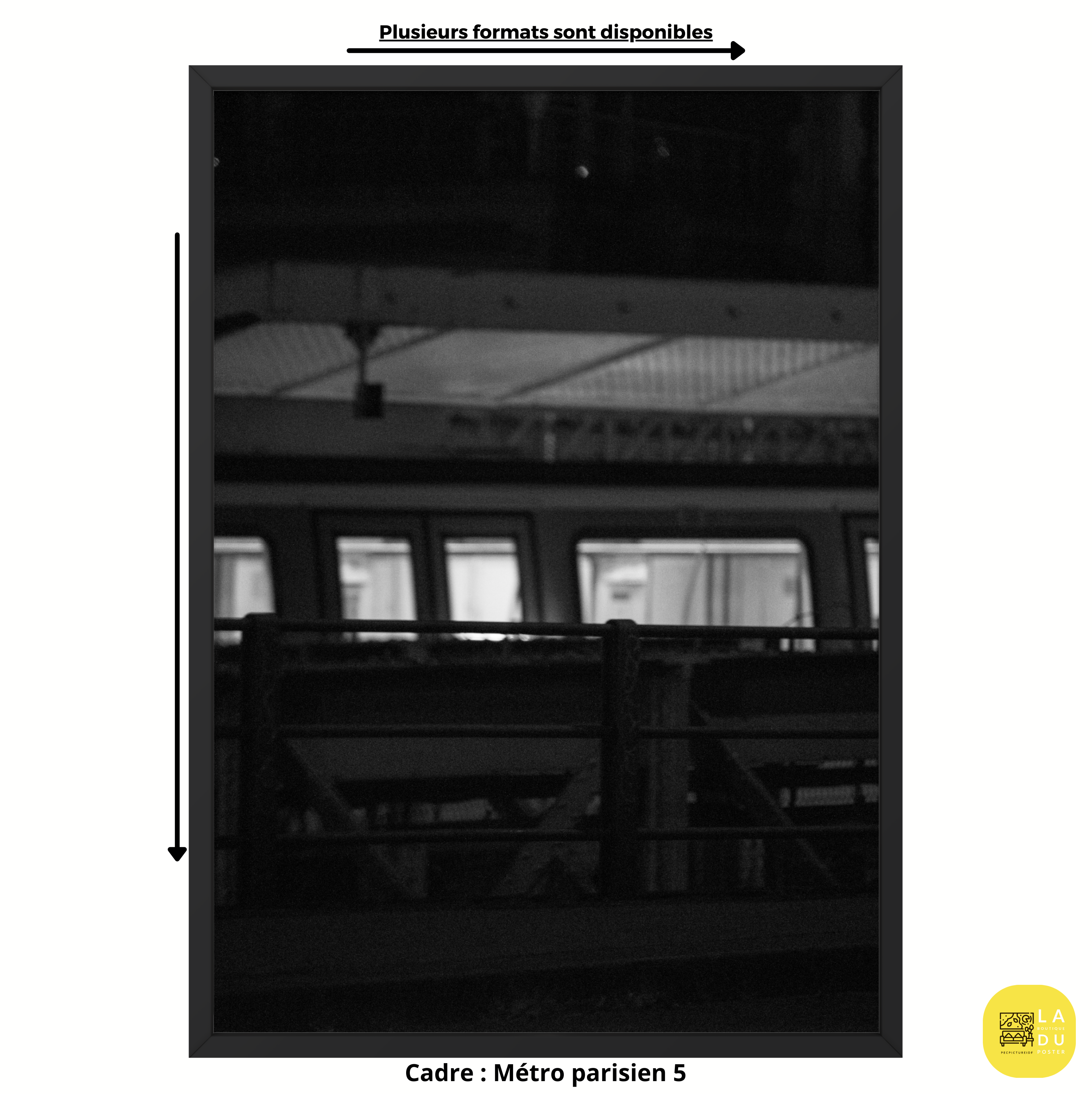 Poster encadré - Métro parisien 5 – Thème noir & blanc – Pas cher à partir de 69,99€ , décoration murale & d’intérieur, cadre photo XXL, Photos d’arts, photographie murale, Posters muraux unique au monde. La boutique de posters créée par un Photographe français