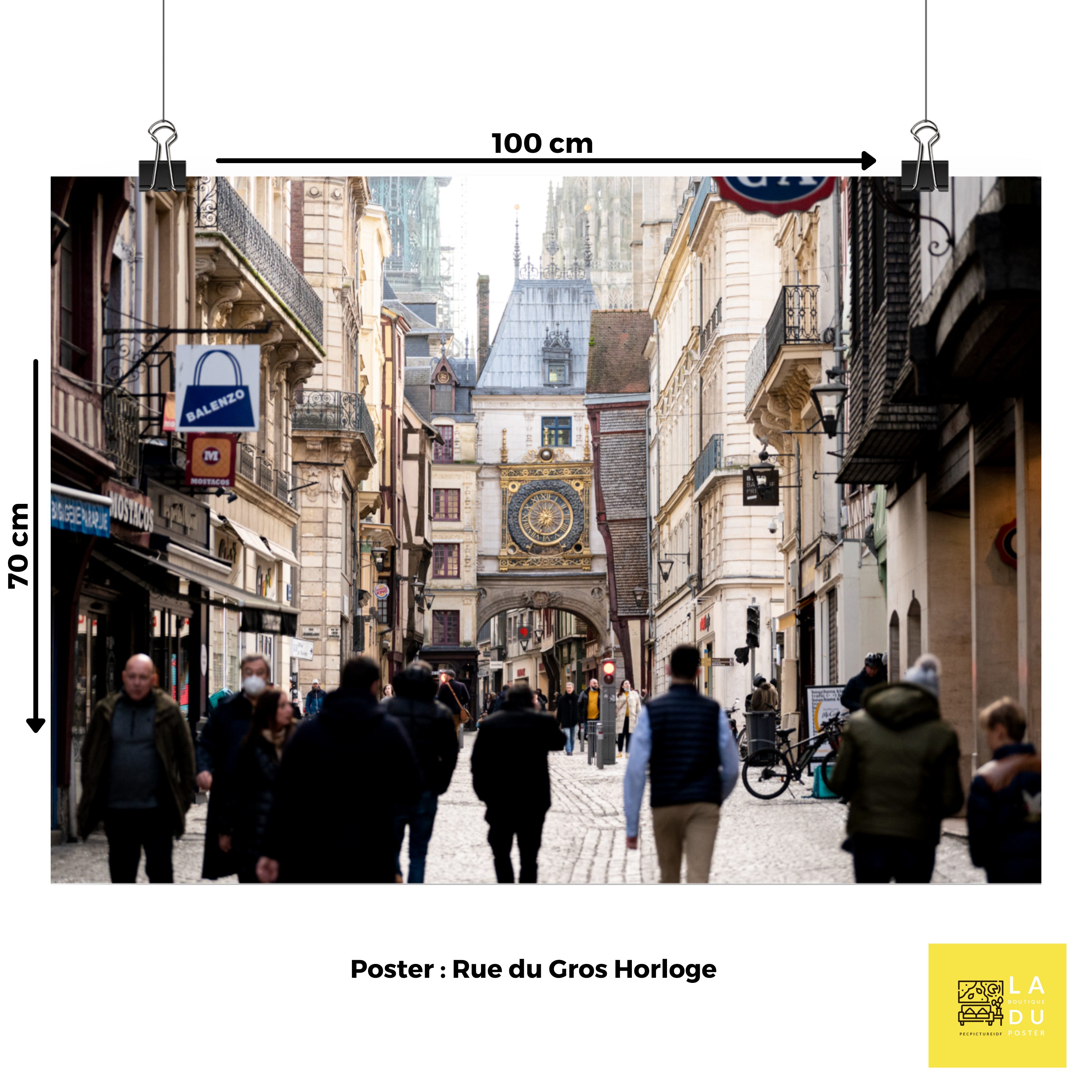 Rue du Gros Horloge - Poster - La boutique du poster Français