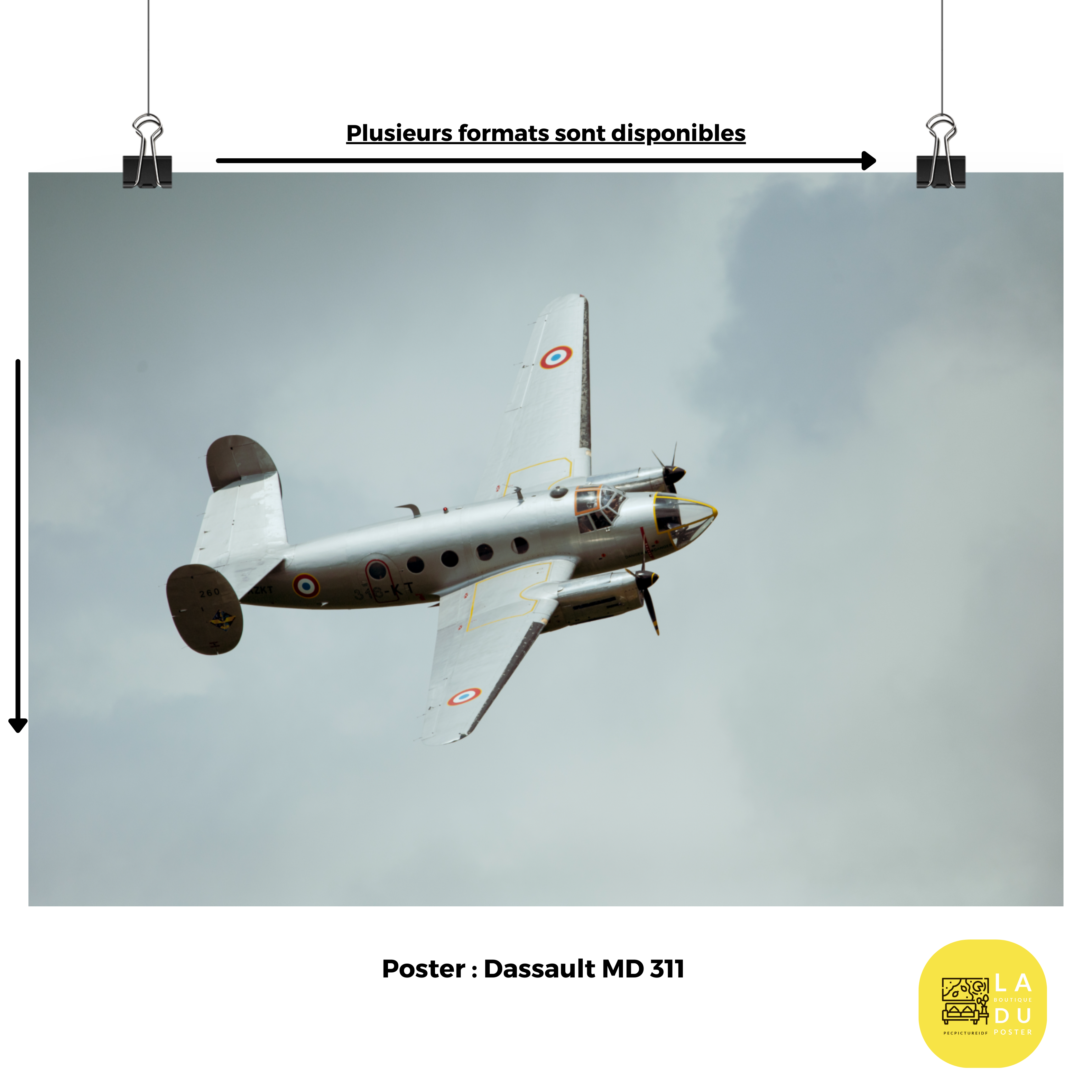 Poster mural - Dassault MD 311 – Photographie d'avion en vol – Poster photo, poster XXL, Photo d’art, photographie murale et des posters muraux des photographies de rue unique au monde. La boutique de posters créée par un Photographe français.