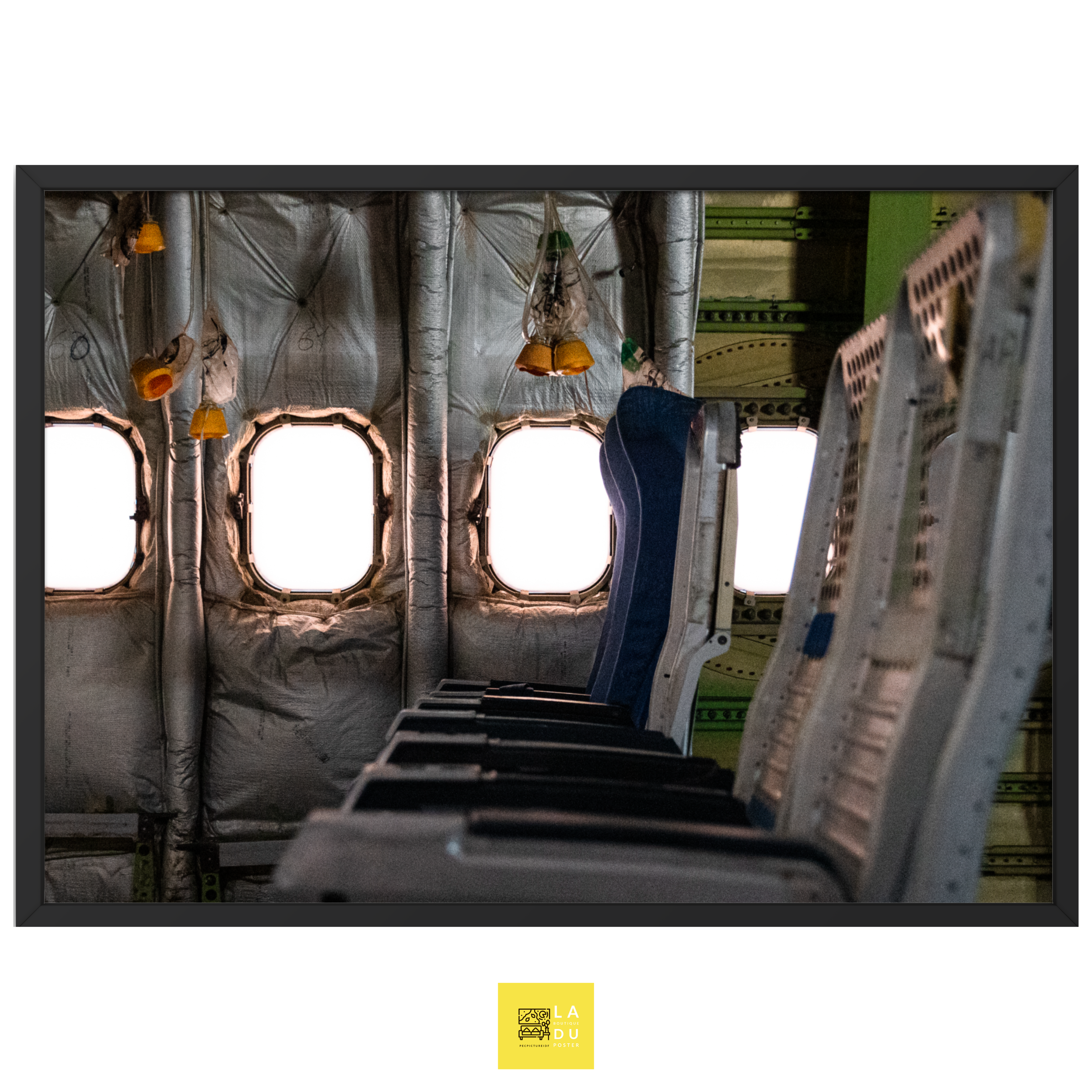 Intérieur d'un avion - Poster encadré - La boutique du poster Français