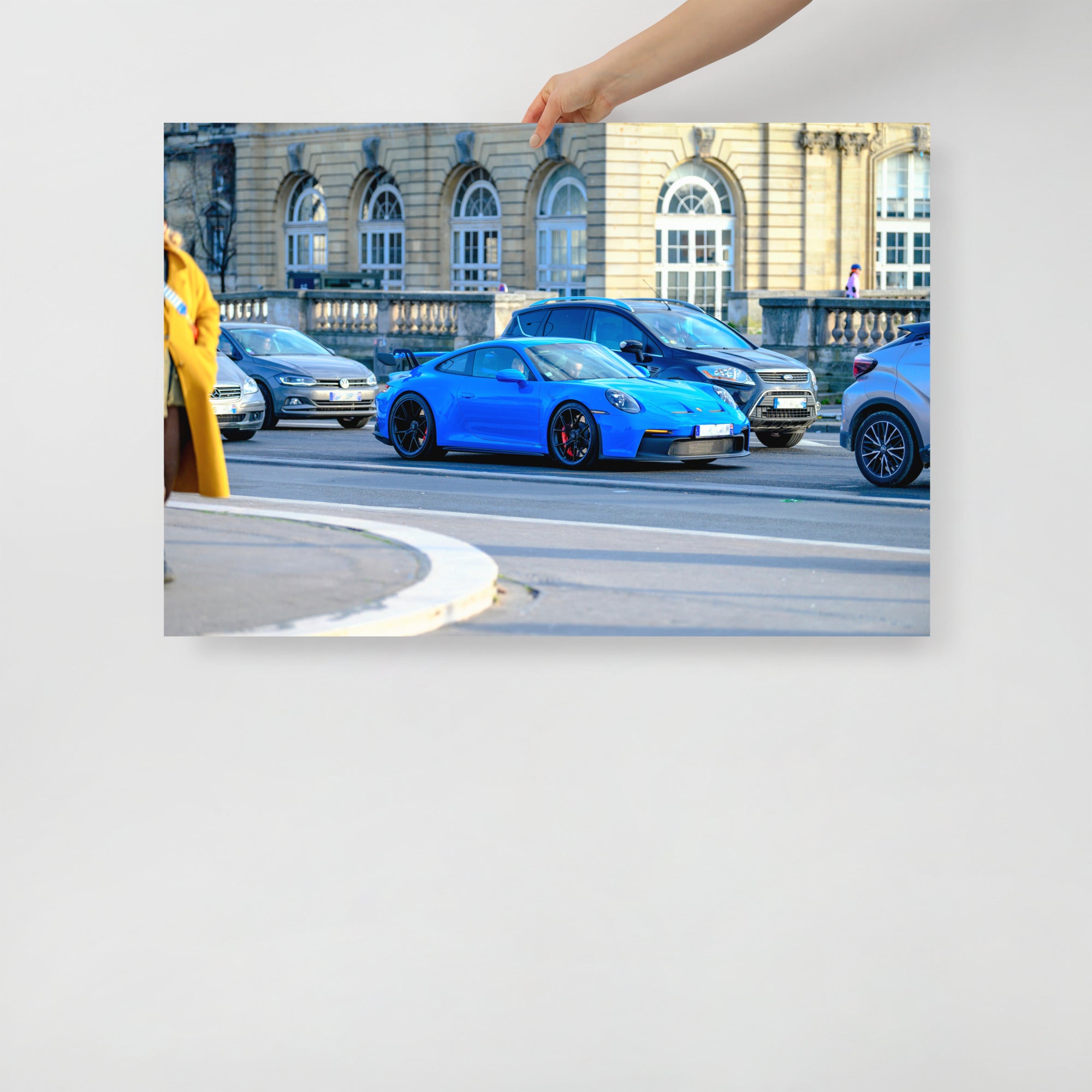 Poster mural - Porsche GT3 Bleu – Photographie de voiture – Poster photo, poster XXL, photographie murale et des posters muraux unique au monde. La boutique de posters créée par Yann Peccard un Photographe français.