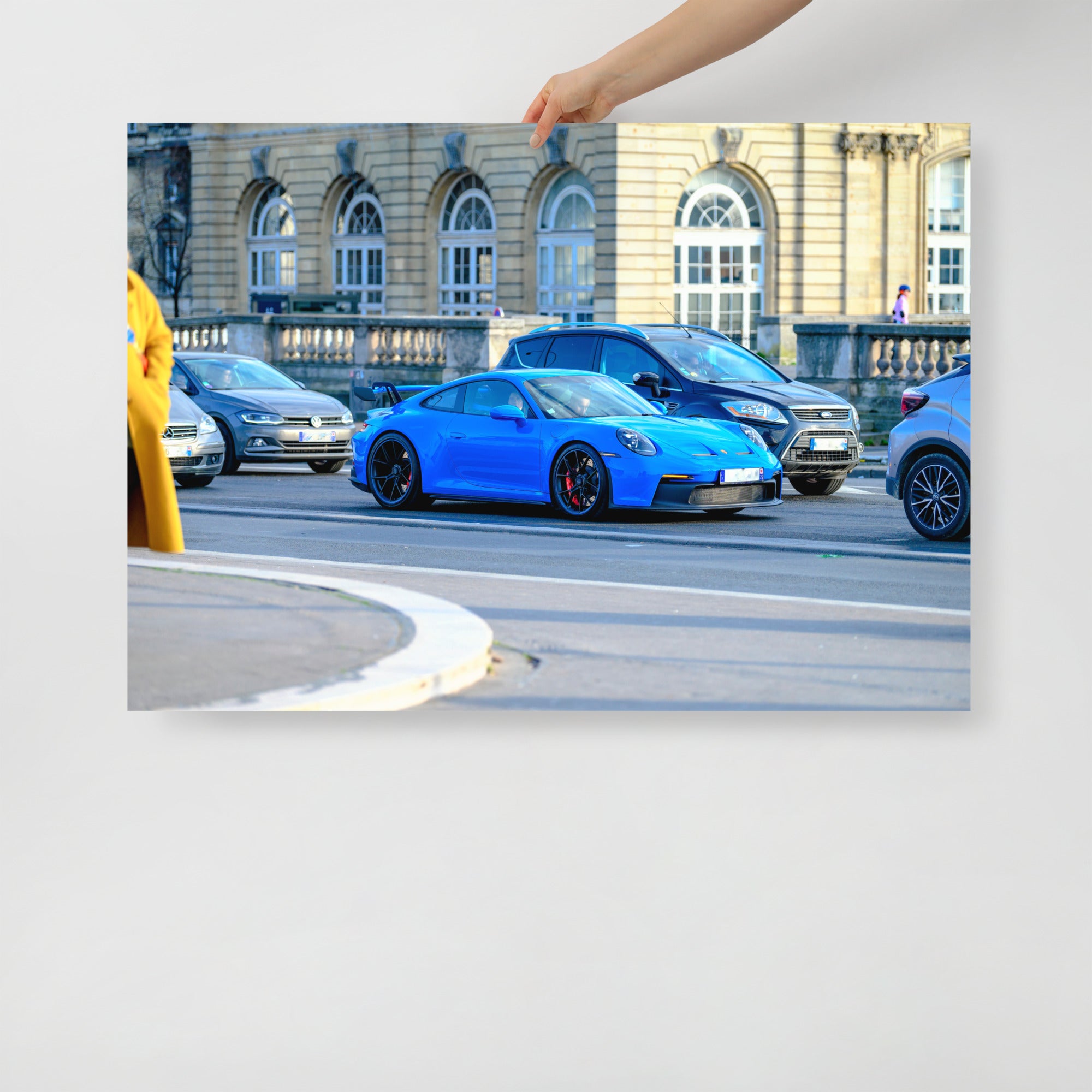 Poster mural - Porsche GT3 Bleu – Photographie de voiture – Poster photo, poster XXL, photographie murale et des posters muraux unique au monde. La boutique de posters créée par Yann Peccard un Photographe français.